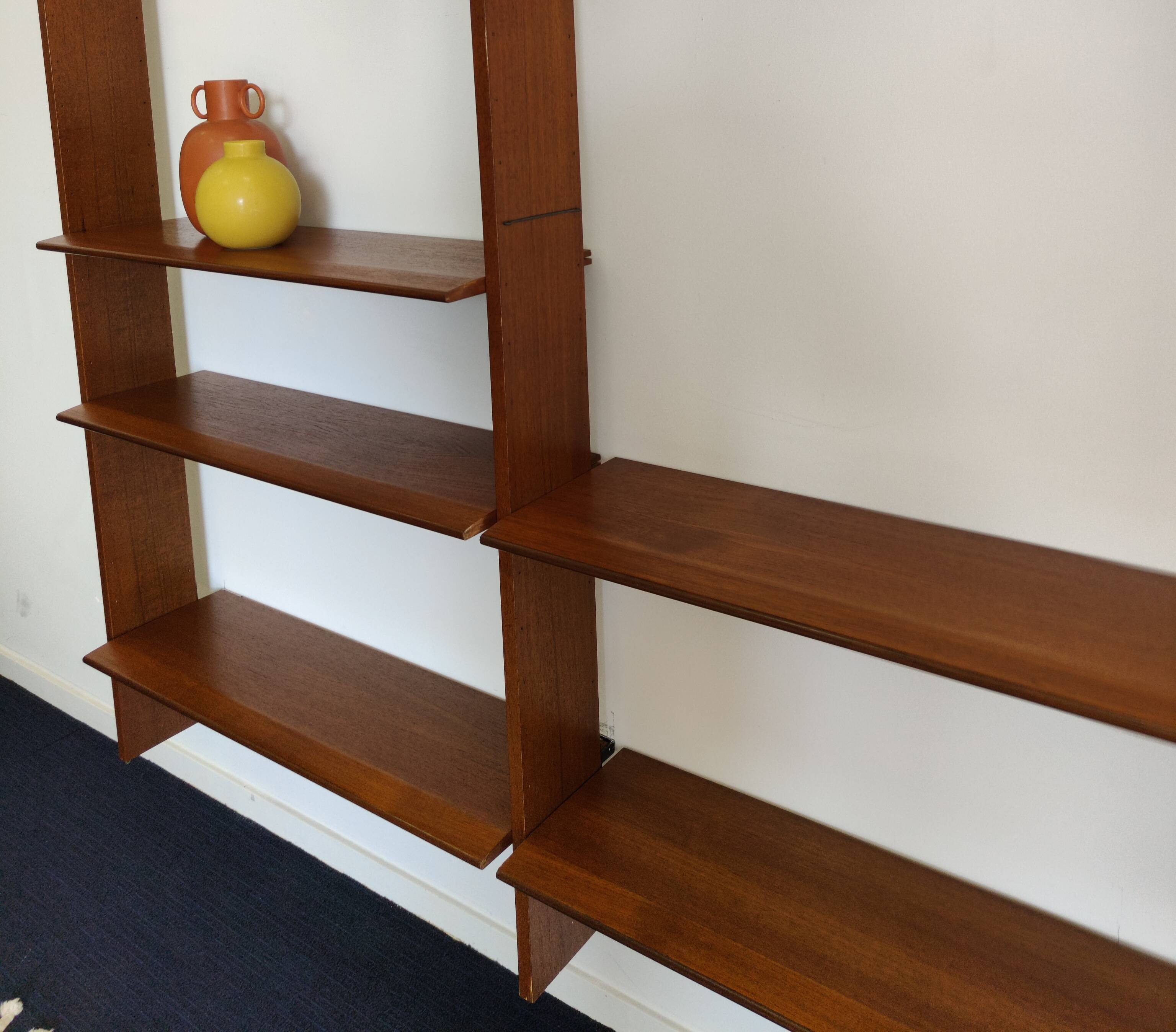 Mid-century vintage library wall shelf