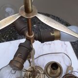 3-branched lampshade lamp sheet gilded bronze pietement