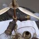 3-branched lampshade lamp sheet gilded bronze pietement