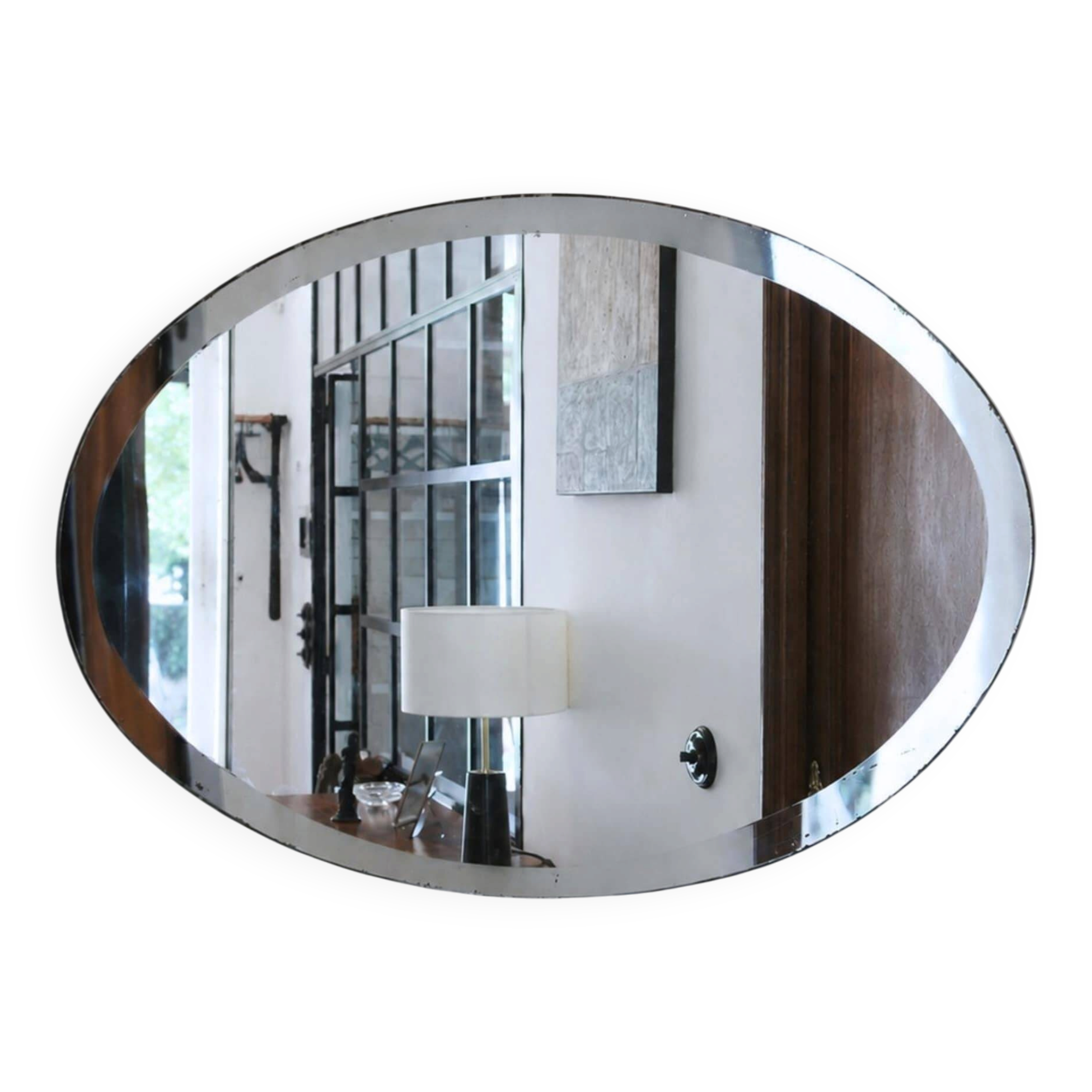 Mmiroir ovale biseauté vintage