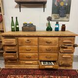 Old oak workshop drawer unit