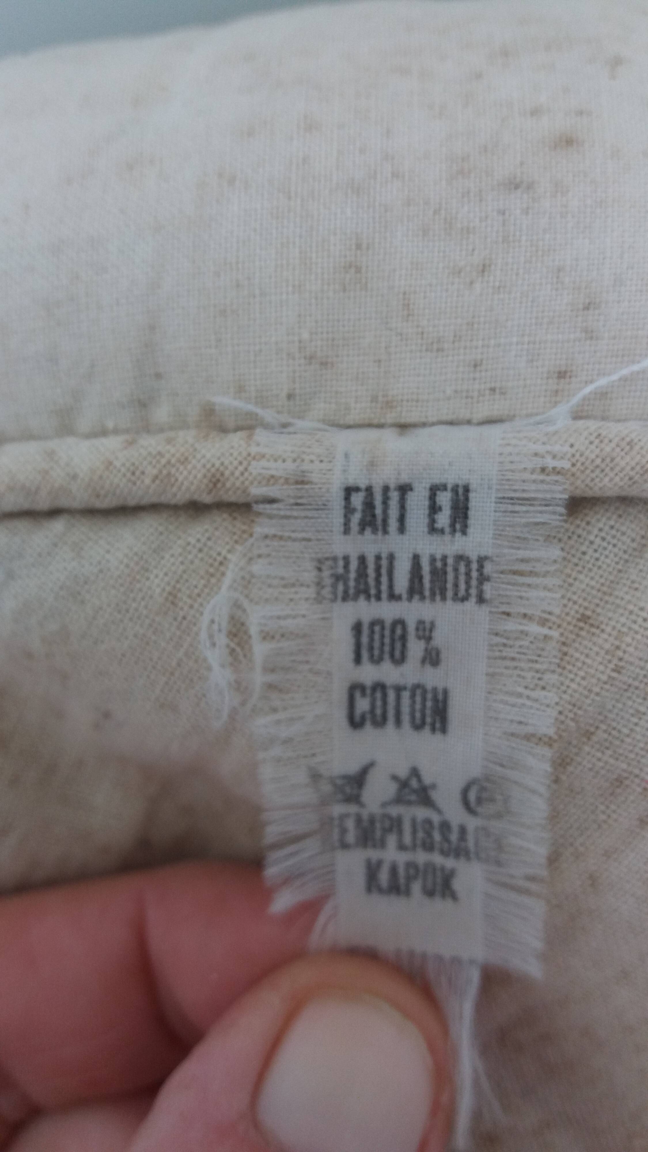 Rattan wicker pouffe from the 70s with cushion.