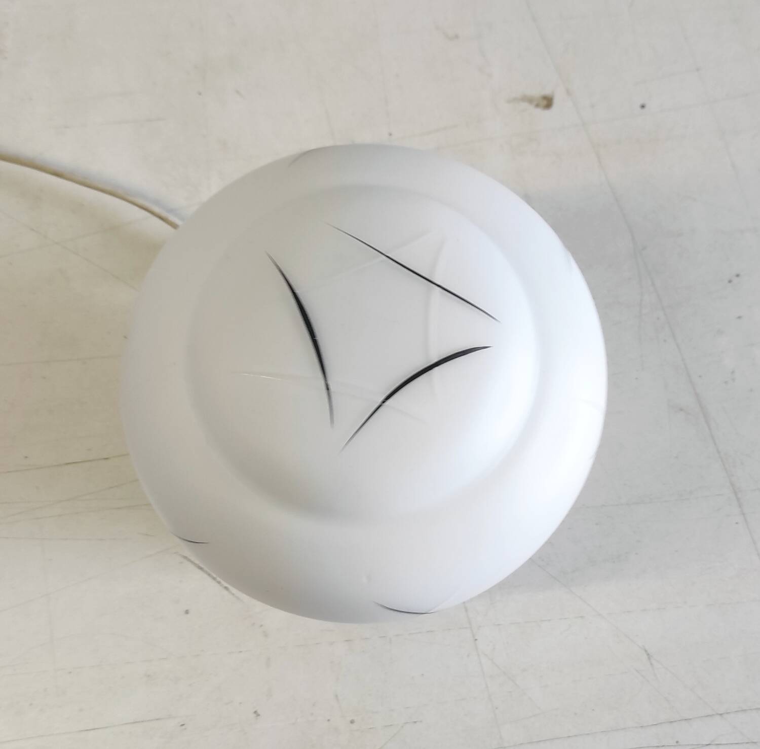 Ceiling light, globe wall lamp in opaline and chrome mount - mid 20th century.