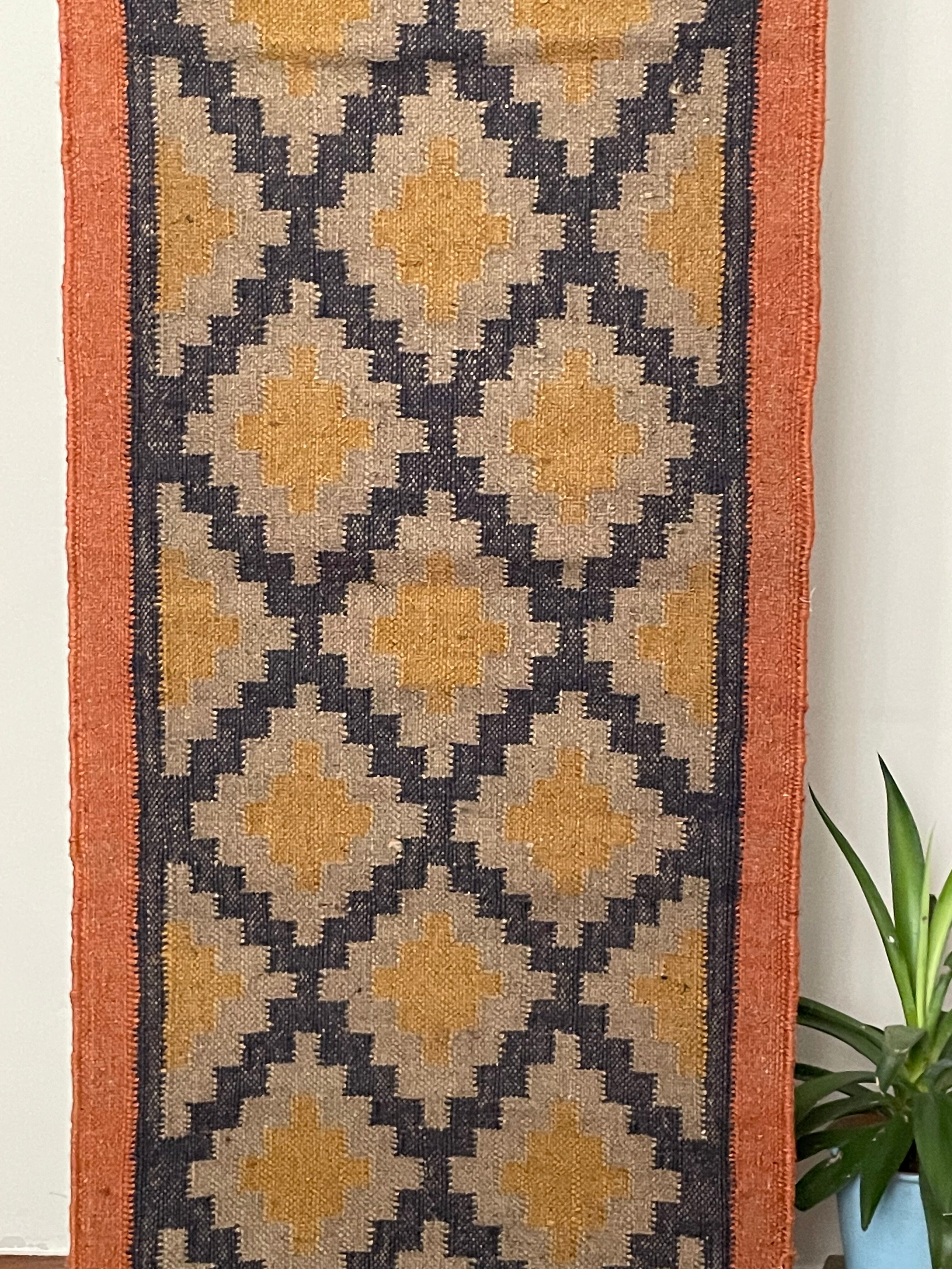 Tapis en jute et coton tissé à la main
