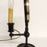 Table lamp in wood and brass. France, 1940s.