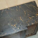 Regency 1810 library buffet in simulated hardwood with Chinese decoration.