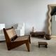 Asian solid wood quadripod brutalist coffee table H30 L81 l42