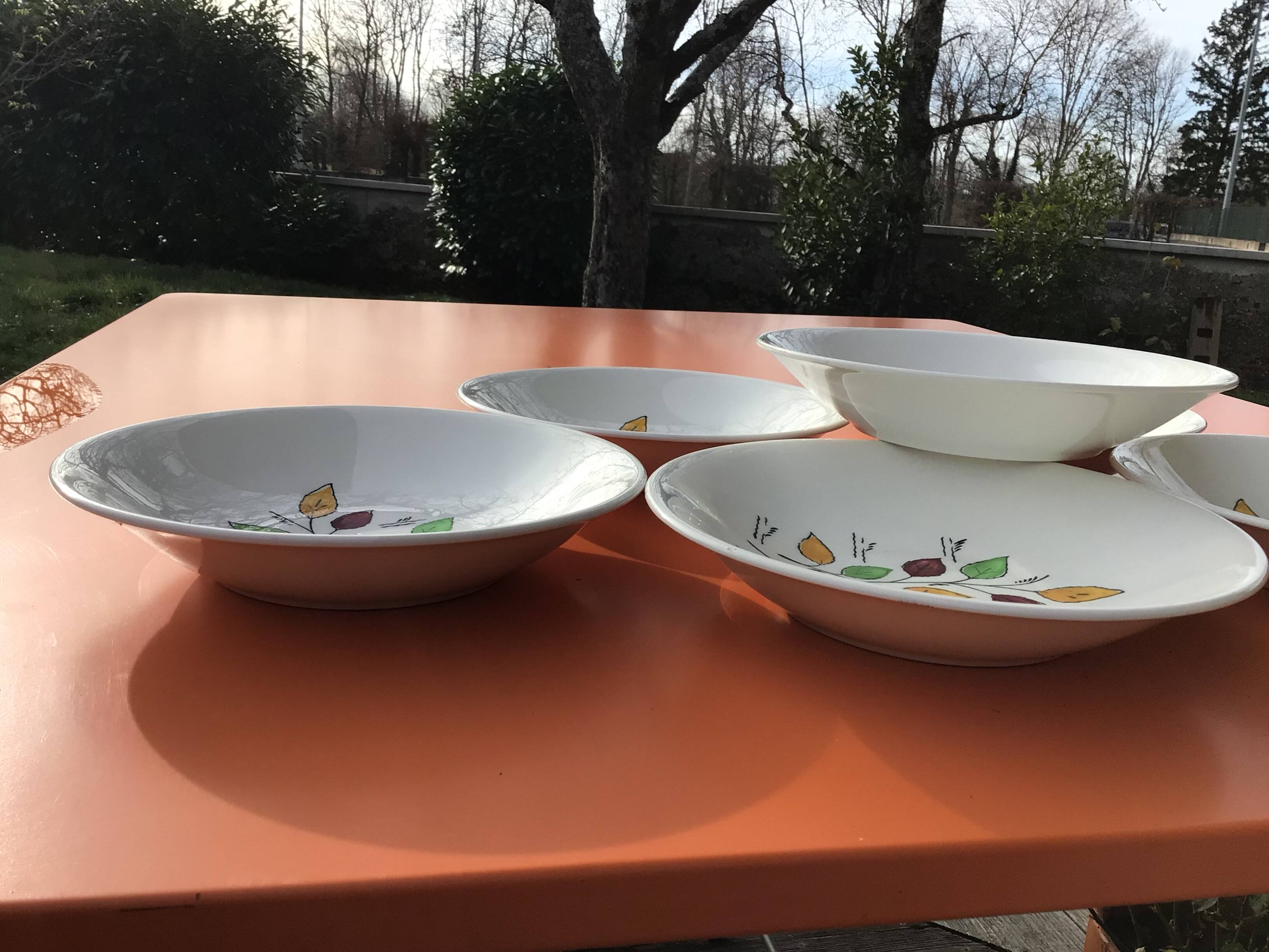 6 Gien soup plates, Gentilly model