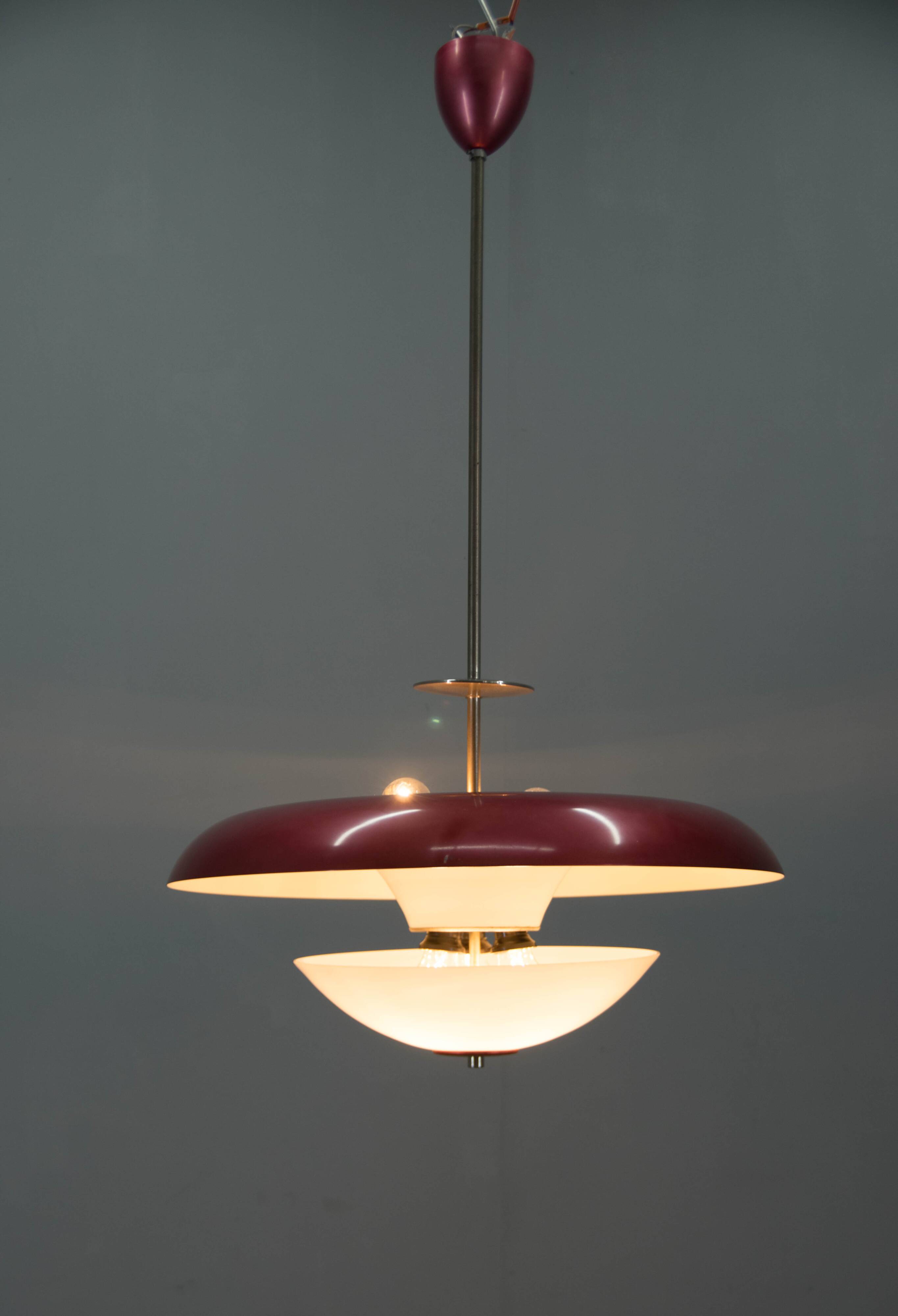 Bauhaus Purple Chandelier by IAS, 1930s