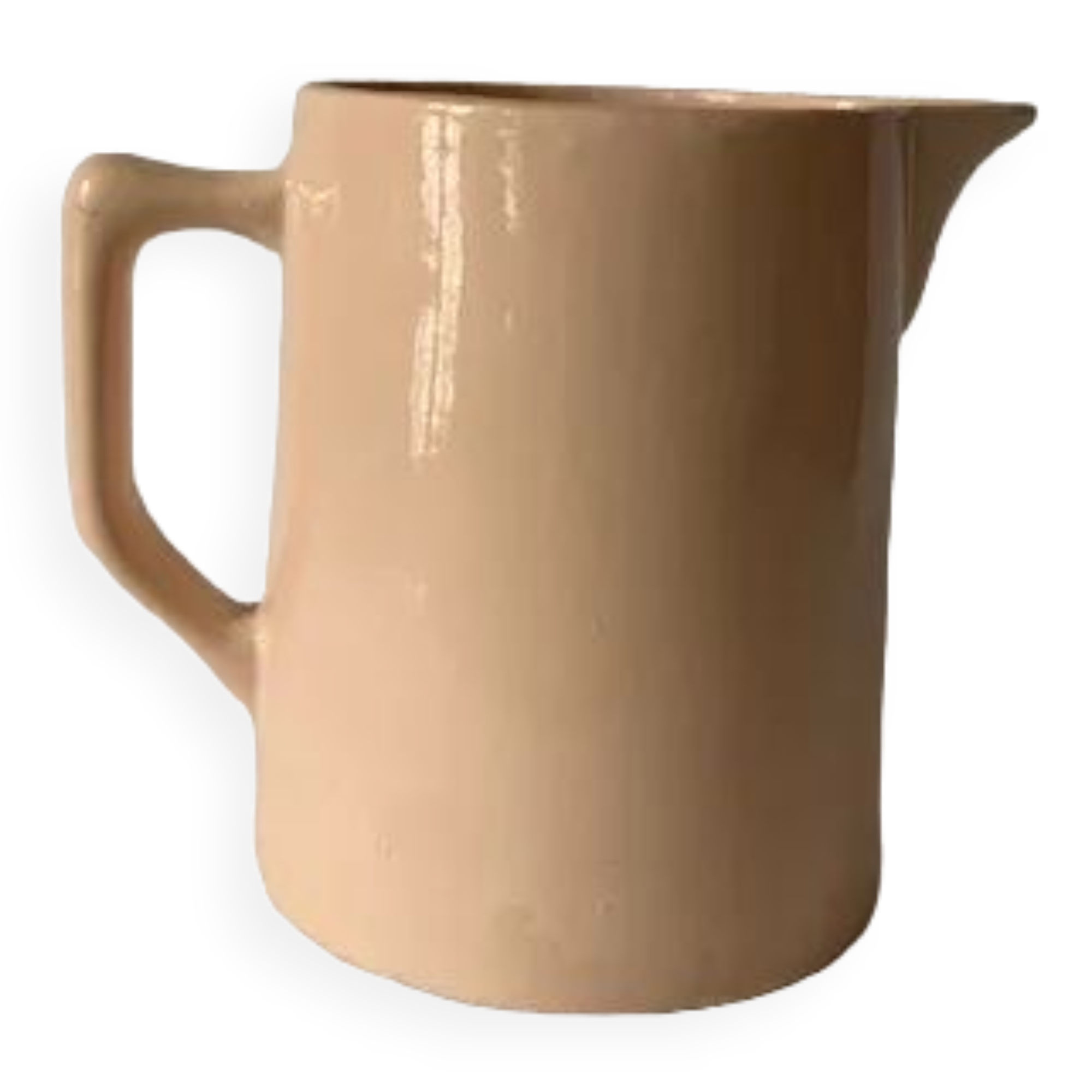 Pink porcelain carafe, Sarreguemines, 1930, France