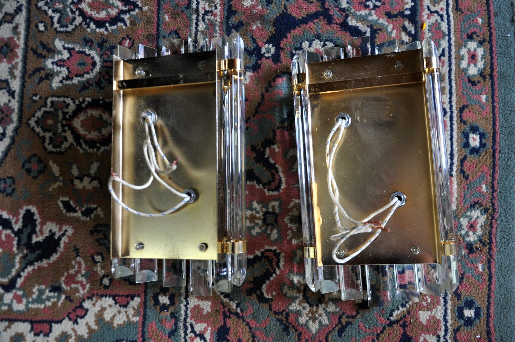 Pair of Venini wall lamps, Murano glass, Italy, 1970