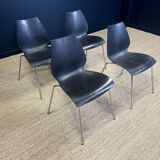 Set of 4 black Maui chairs by Magistretti for Kartell 2000s Italy