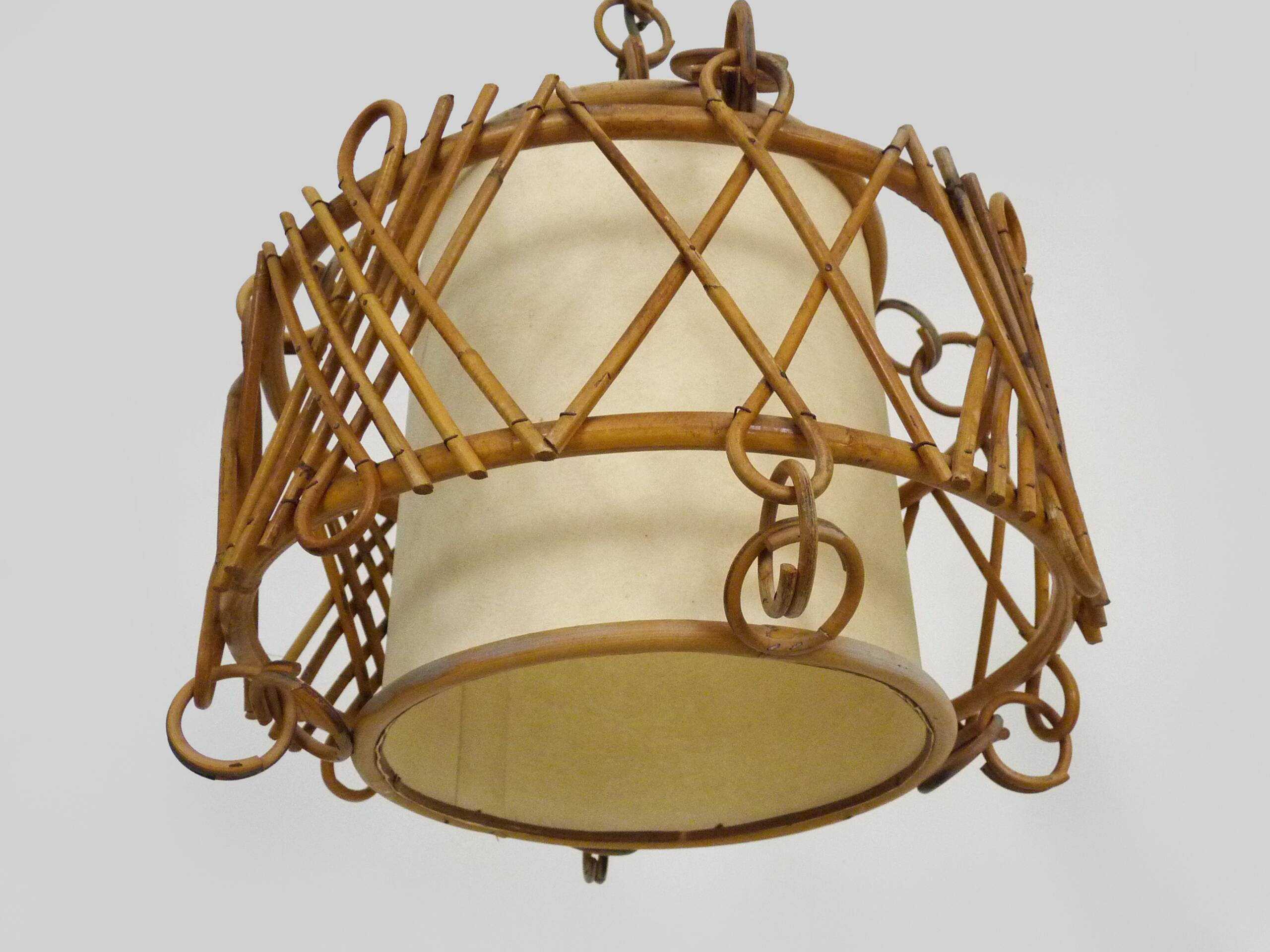 Rattan pendant light 1950s