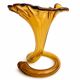 Amber blown glass soliflore vase vintage