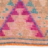 2x12 Rug For Kitchen Orange Herki Vintage Runner Rug, 73x369Cm