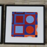 Vintage Art Optique - Victor Vasarely - 3 Frames 40x40cm