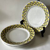 6 flat plates - Faience Badonviller