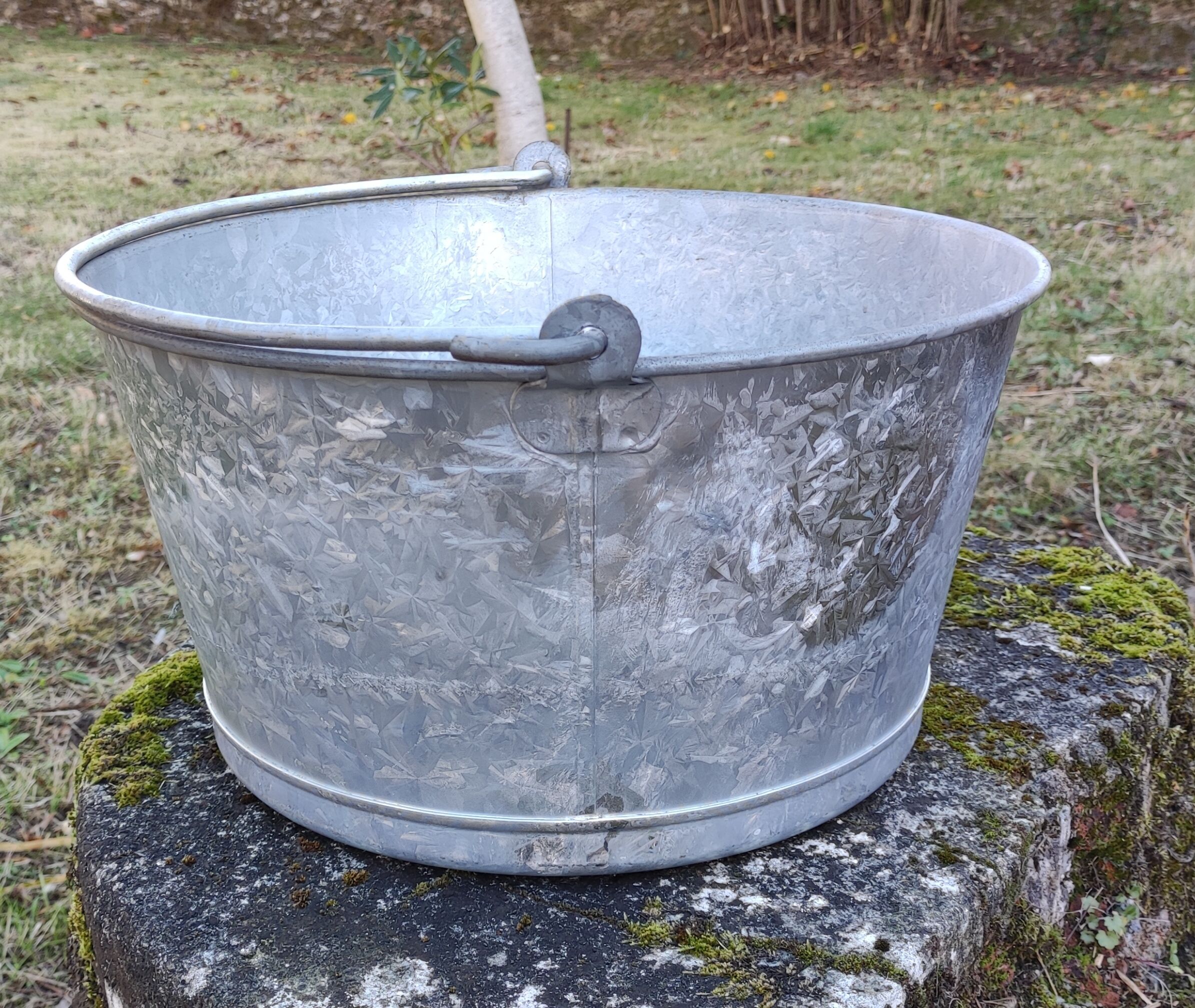 Old Galvanized Steel Basin