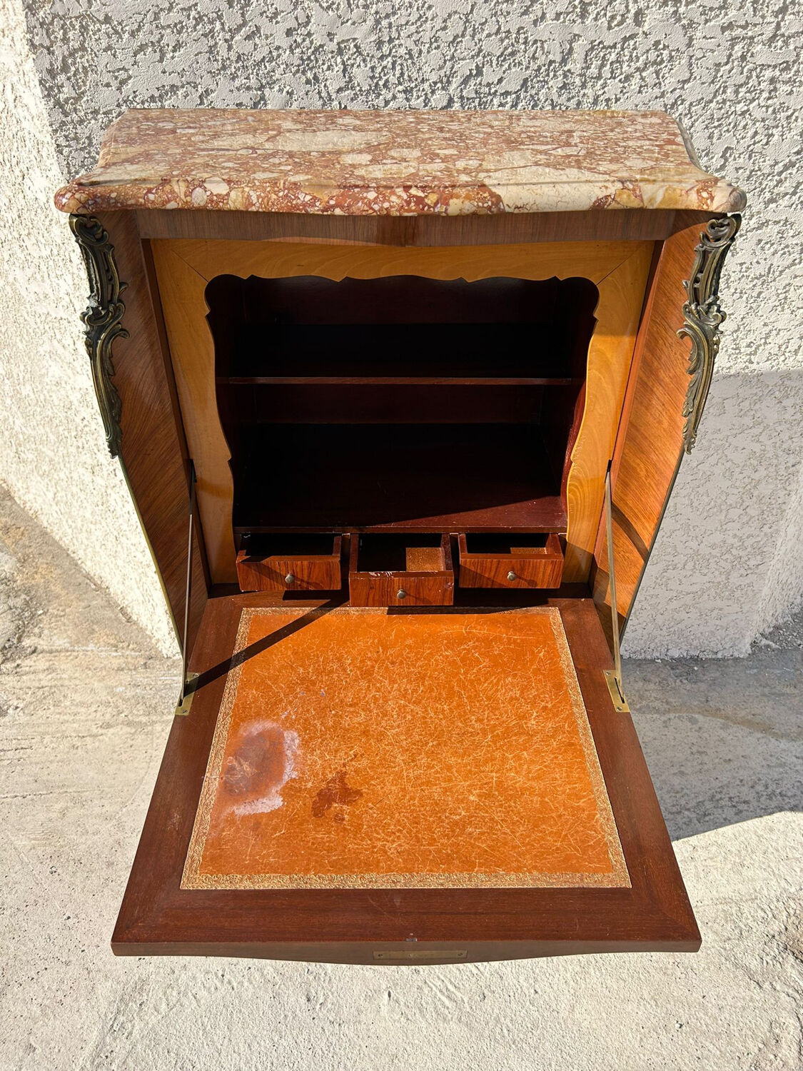 Curved rosewood secretary