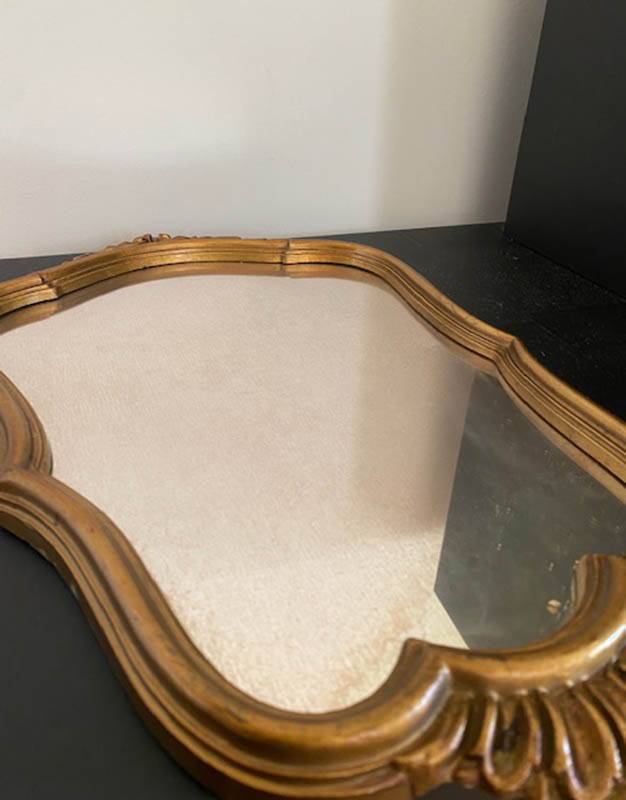 Golden wood mirror