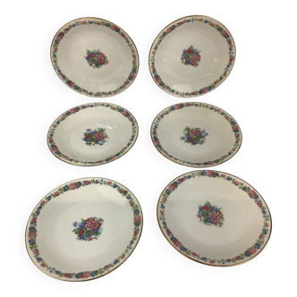 6 dessert plates made in france porcelain limoges