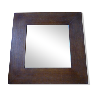 Miroir biseauté cadre en bois style scandinave 90s 82 X 82 X 5 cm