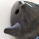 Engraved black ceramic owl signed Mexico
