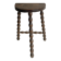 Three-legged demi-lune stool made of turned wood