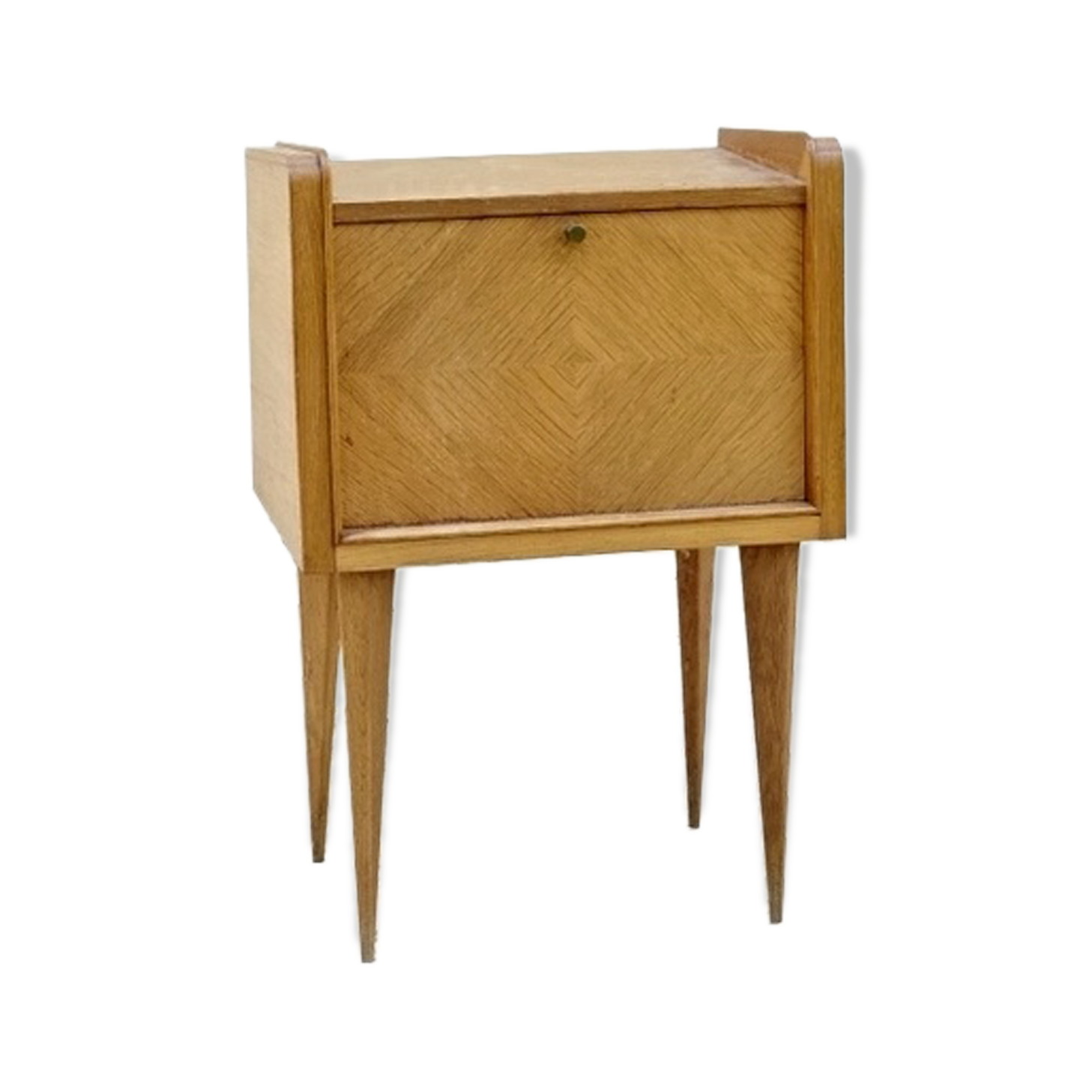 Vintage bedside table 1950 clear solid wood