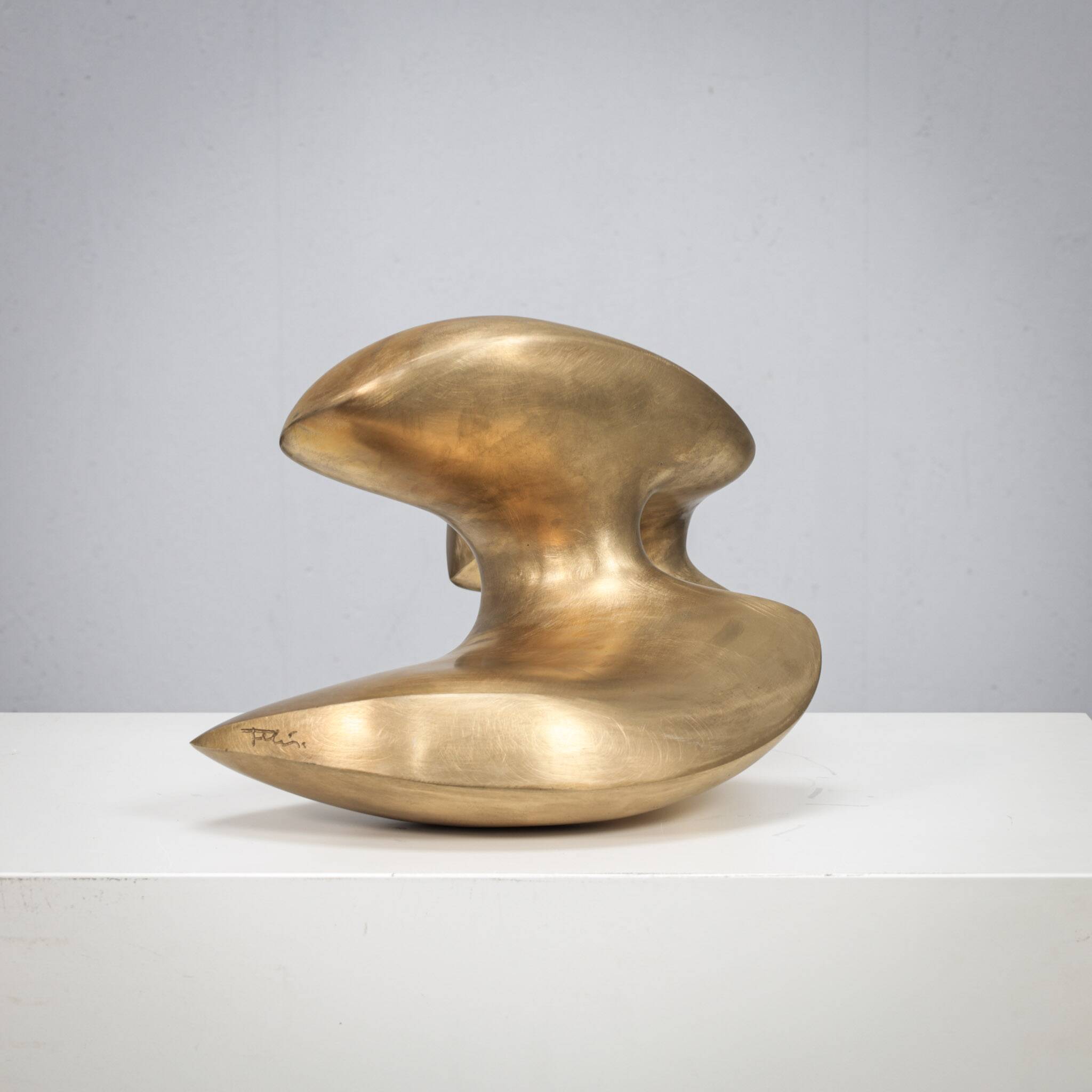 Abstract biomorphic bronze sculpture by Felix van de Beek, Netherlands, 1980s