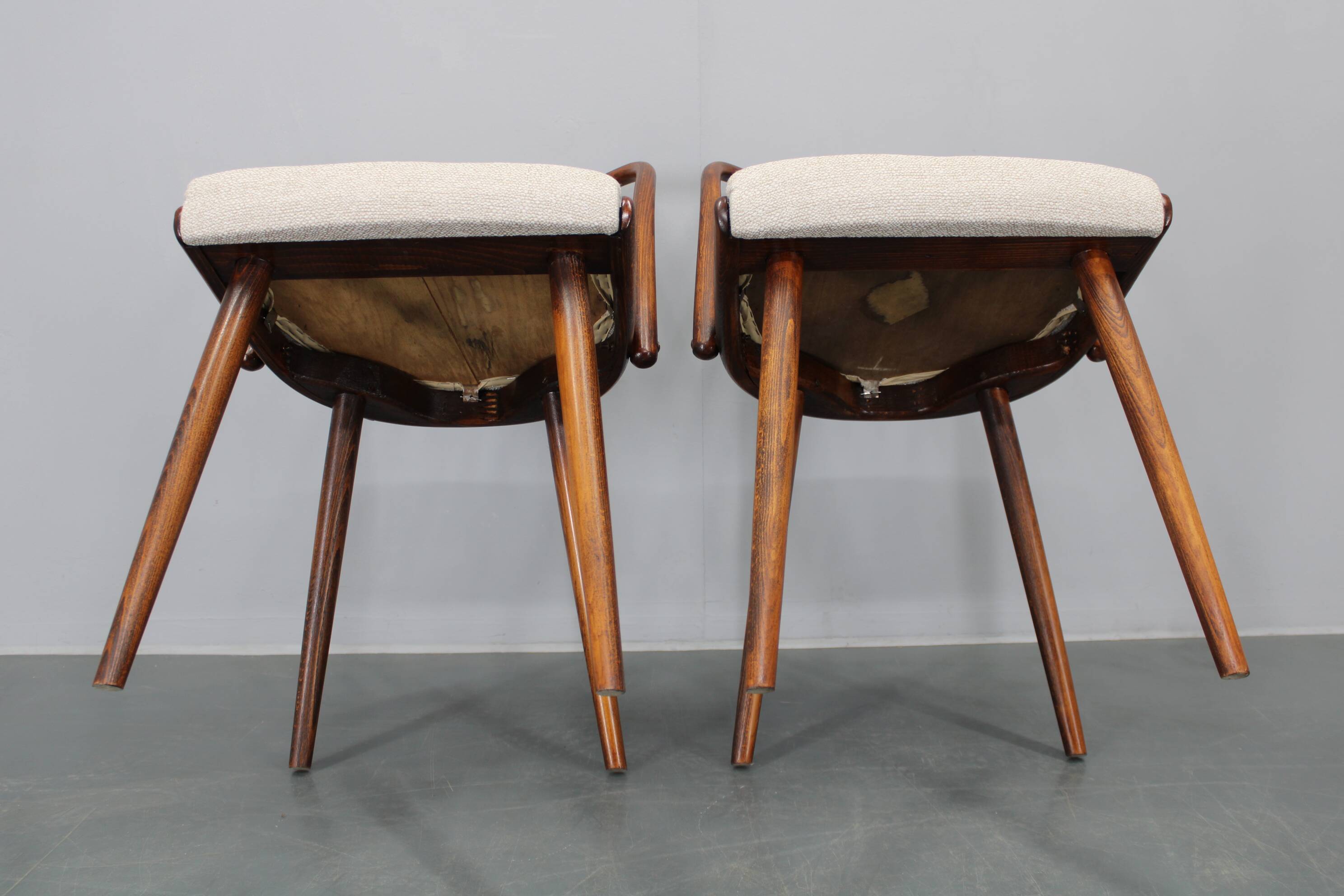 1960s Antonin Suman Set of Six Beech Dining Chairs, Restored