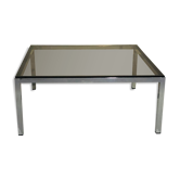 Coffee table year 70 glass and metal