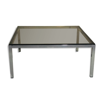 Coffee table year 70 glass and metal