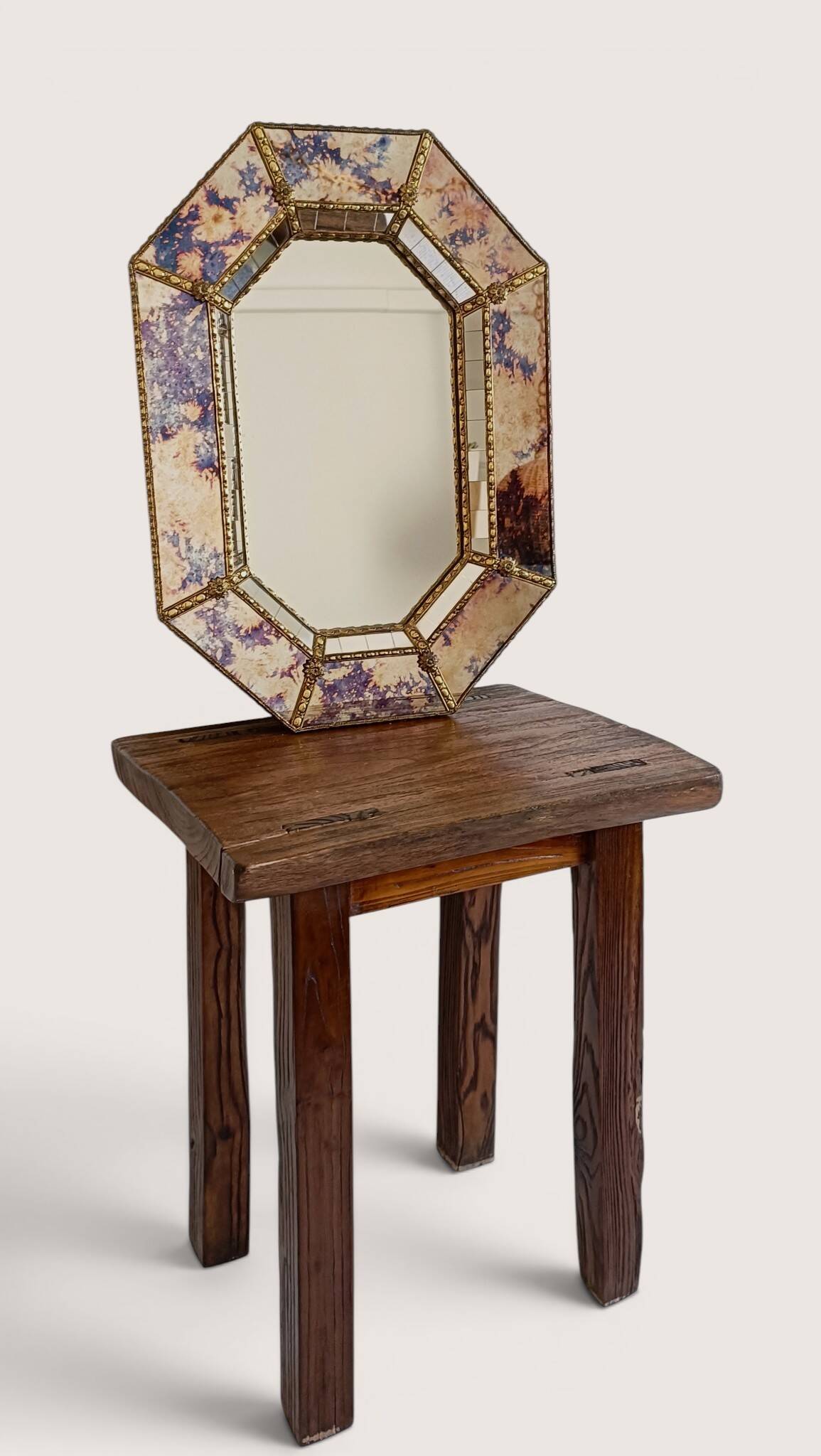 Venetian Modern Octagonal Wall Mirror, Handcrafted in Spain, Dated 1989
