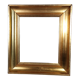 Cadre bois profil creux doré feuille d'or 35,5x32 feuillure  25x22 cm