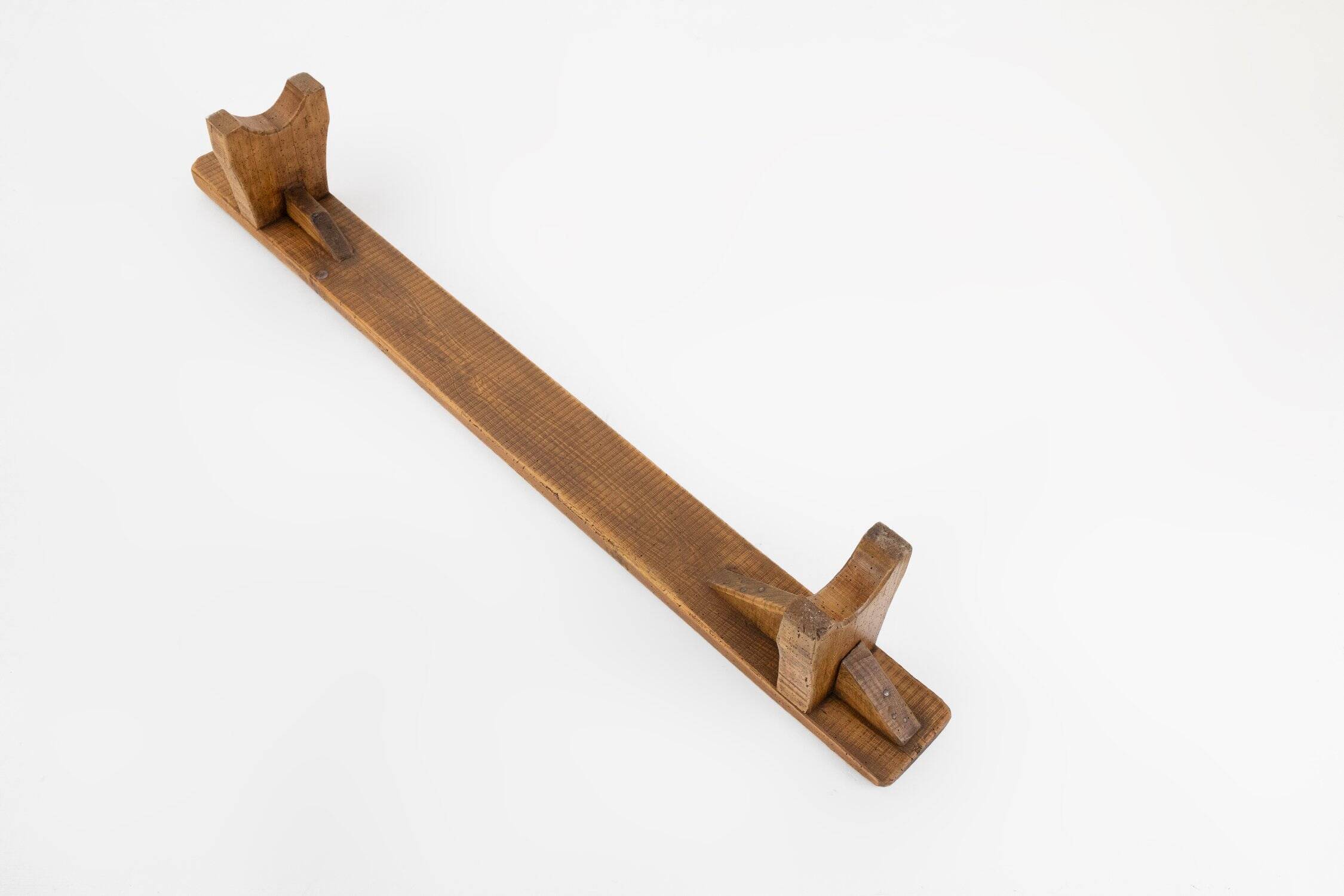 Rustic Low Bench in Wood, France, 1850s