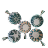 Set of 5 frying pans signed by Charles Voltz. Vallauris.