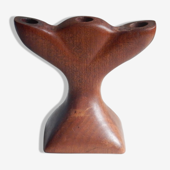 Wooden candlestick, Scandinavian style of the 60s / 3 candles