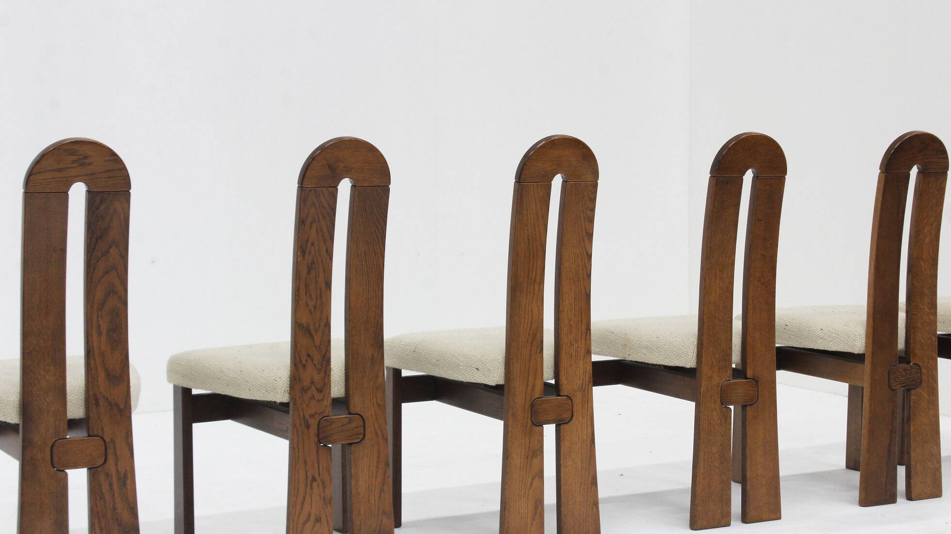 Vintage brutalist dining chairs, set of 6