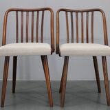1960s Antonin Suman Set of Six Beech Dining Chairs, Restored