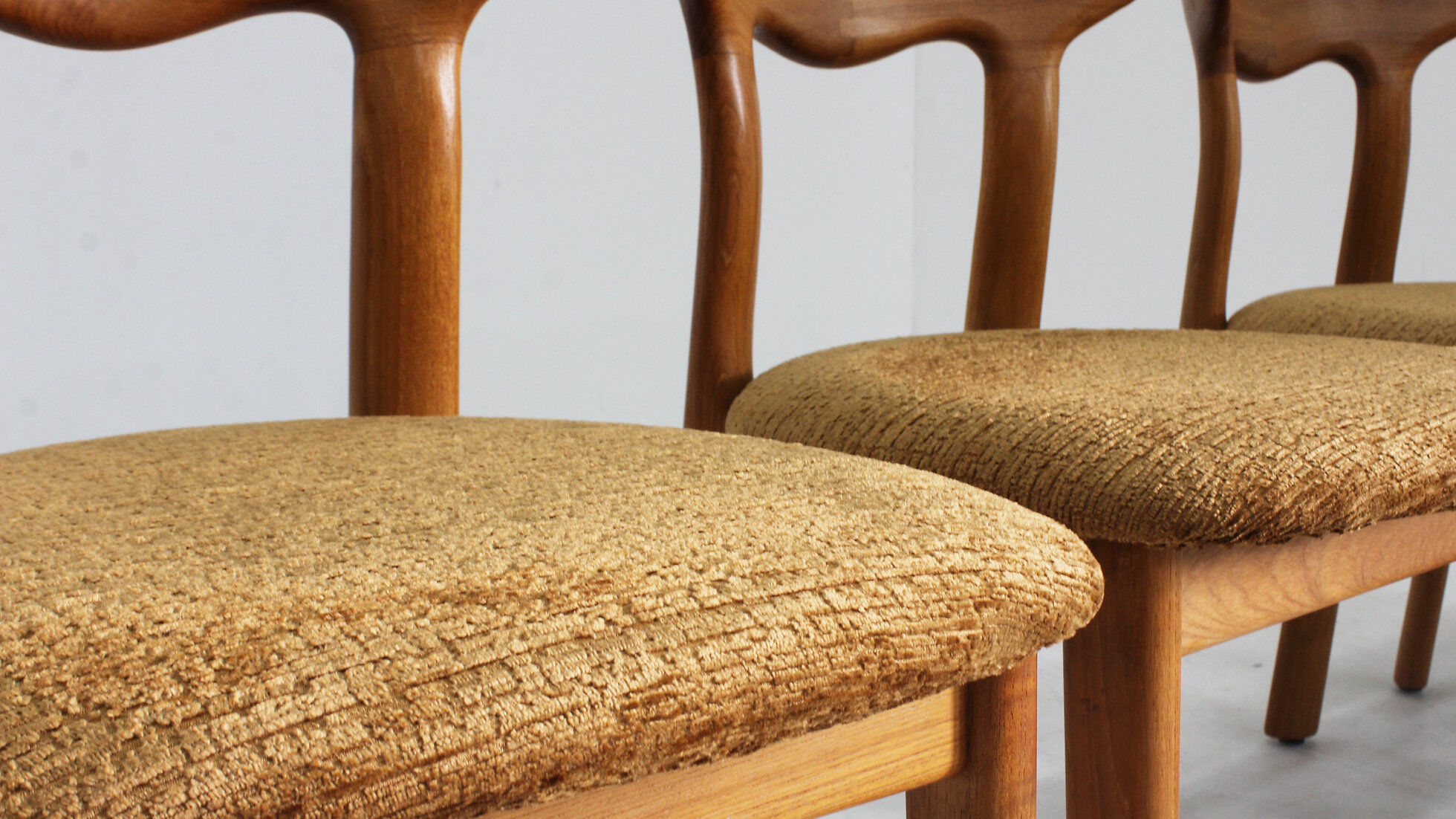 Vintage Danish solid teak dining room chairs Juul Kristensen set of 6