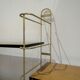 Etagère murale modulable en métal doré et bois