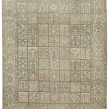 Handmade oriental 1980s 303 cm x 368 cm beige wool carpet
