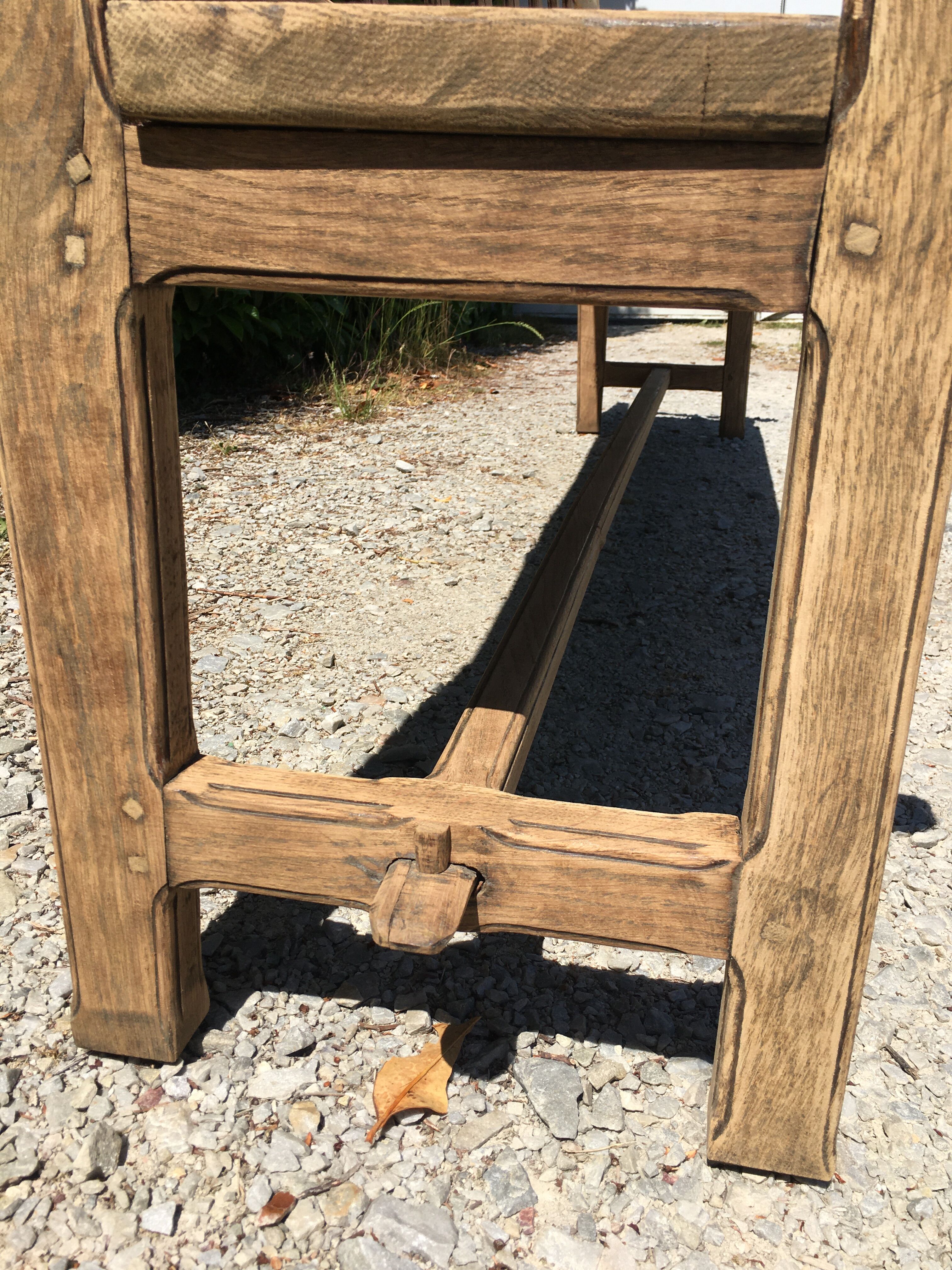 19th 10th wood oak back bench