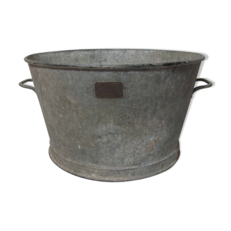 old galvanized basin vintage 46cm zinc