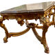 Table de milieu en bois doré table basse Louis XVI
