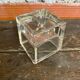 Vintage 1970s Dansk Ice Cube Design Glass Candle Holder