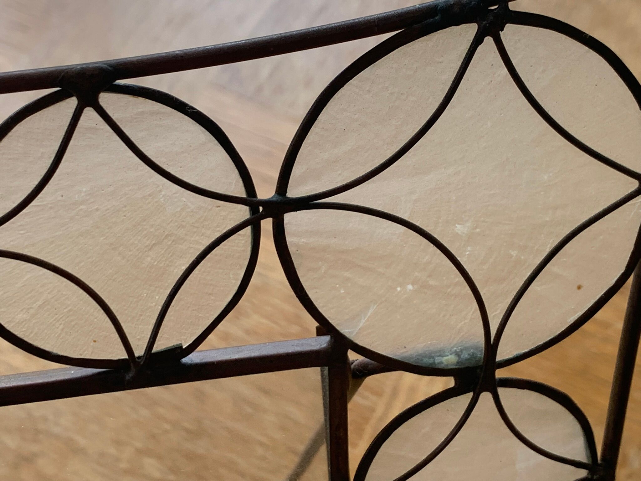 Metal frame and mother-of-pearl design and vintage