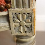 Pair of Louis XVI style medallion armchairs in orange velvet - circa 1950