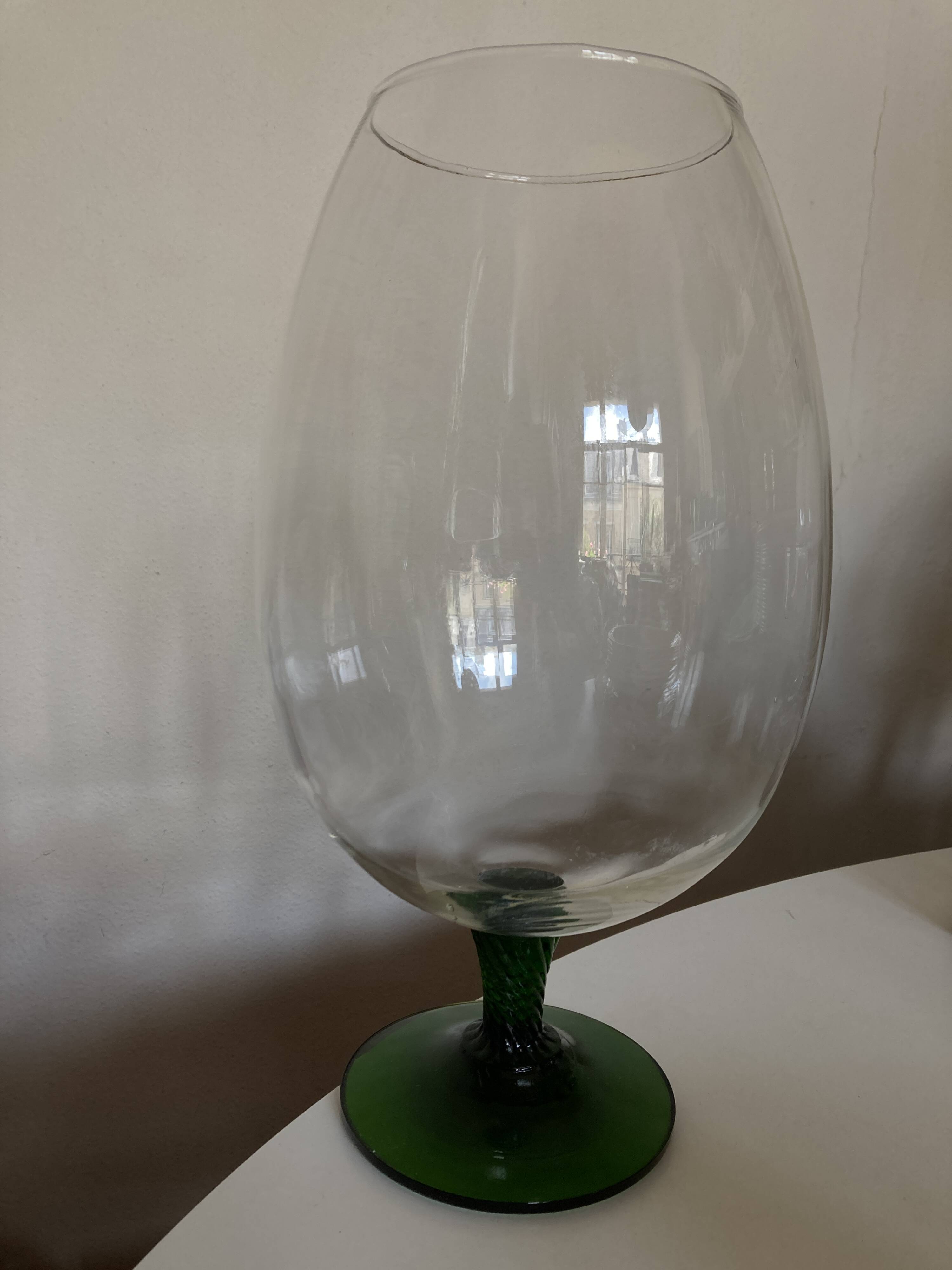 XXXL vase in Empoli glass, Italian work, Italy 1960